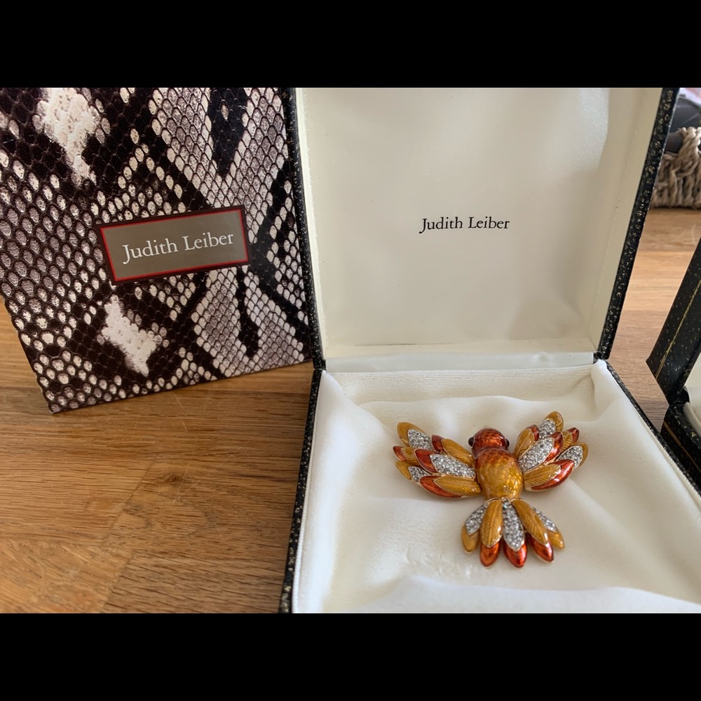 Judith Leiber vintage hummingbird brooch 24k gold